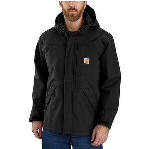 Carhartt Black Raincoat with Hood and Weather-Resistant Material
